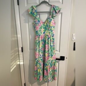Lilly Pulitzer Bayleigh Flutter Sleeve Midi Dress NOWT